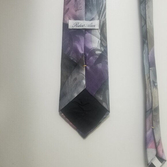 gray, pink, and purple Robert Alan polyester tie - Picture 8 of 10